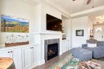 Custom Built-In Surrounding the Fireplace